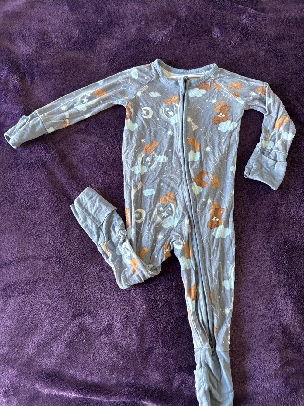 Little Sleepies Constellation Cubs Zip One-Piece Footie